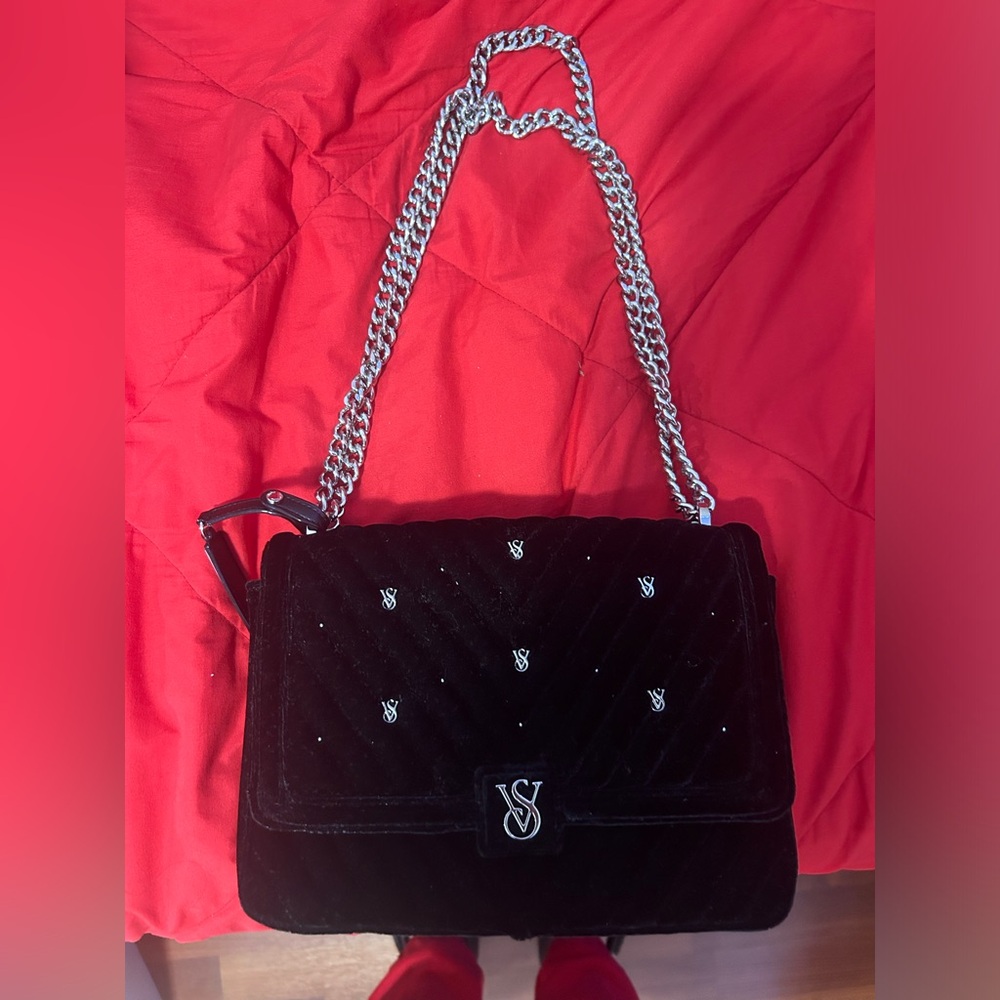 Victoria’s Secret Black N Silver Shiny Purse